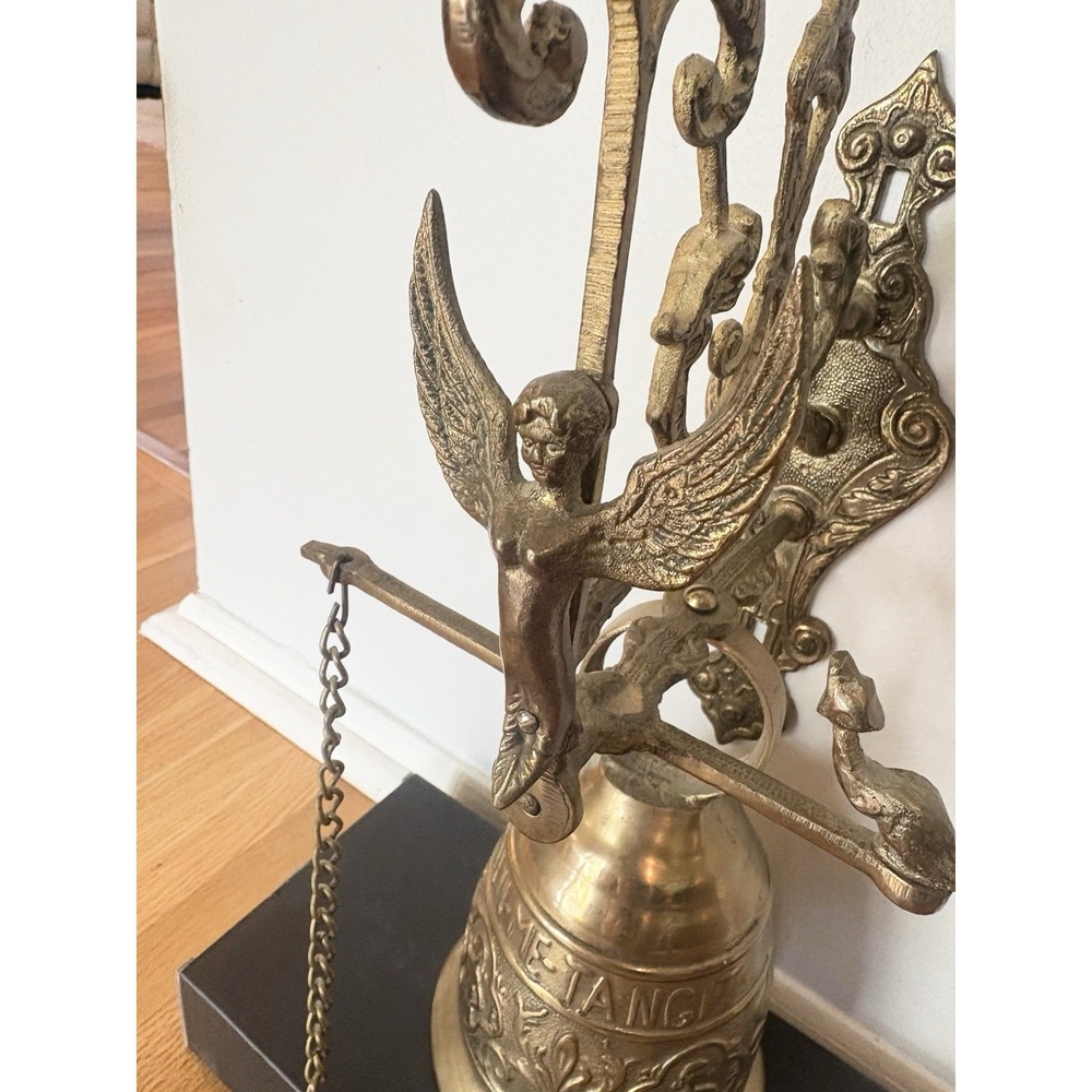Early 20th Century Gothic Brass Monastery Bell Vocem Meam Audit‎ Qui Me Tangit - Picture 10 of 16